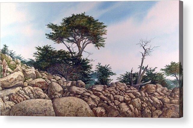 Landscape Acrylic Print featuring the painting Cypress Garden by Tom Wooldridge