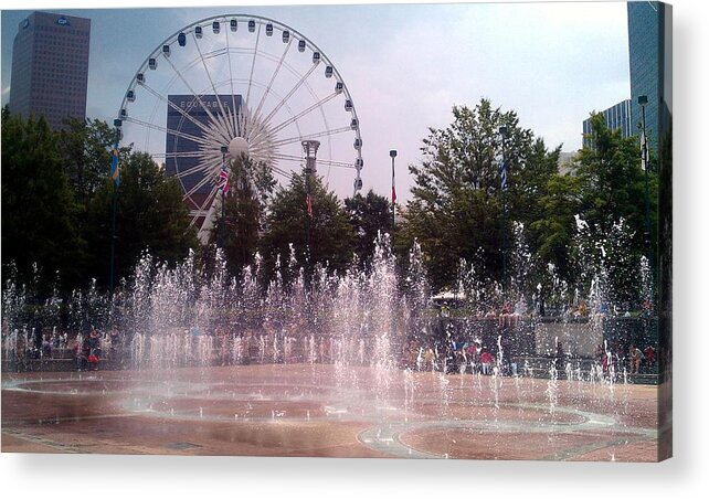 Centennial Park Atlanta Acrylic Print featuring the photograph Dancing Fountains by Kenny Glover