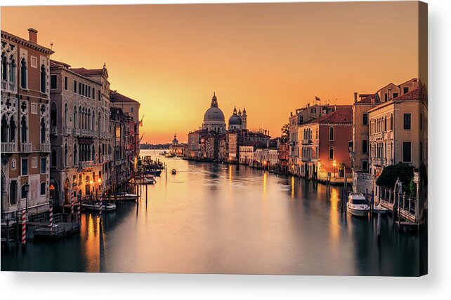 Venice Acrylic Print featuring the photograph Dawn On Venice by Eric Zhang