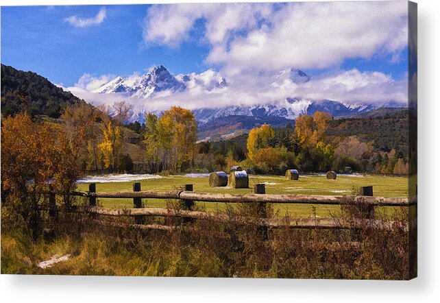 Double Rl Ranch Acrylic Print featuring the photograph Double RL Ranch Painterly by Priscilla Burgers