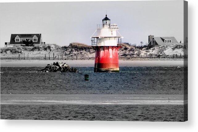Lighthouses Acrylic Print featuring the photograph Duxbury Pier Light by Janice Drew
