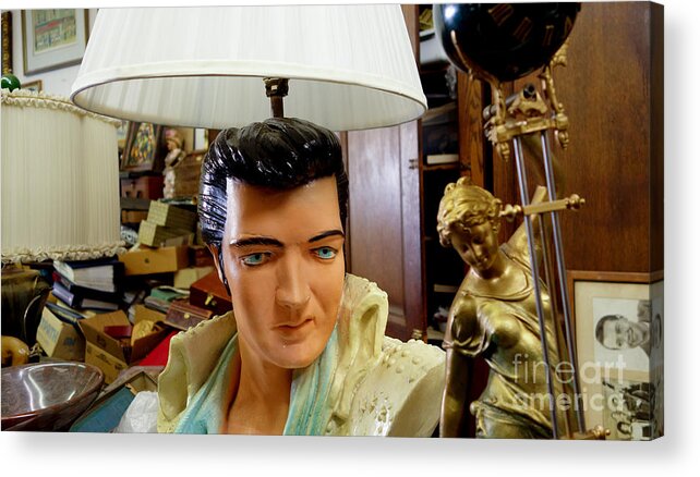 Antique Acrylic Print featuring the photograph Elvis Lamp in Antique Shop by Amy Cicconi