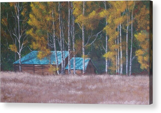 Landscape Acrylic Print featuring the painting Fall on the Ranch by Gene Ritchhart