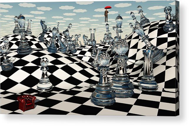 Chess Acrylic Print featuring the digital art Fantasy Chess by Bruce Rolff