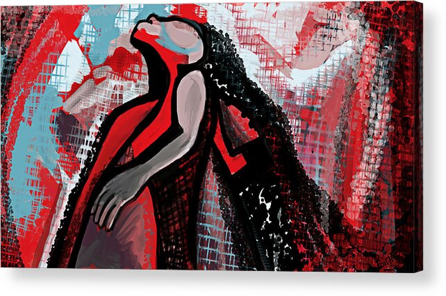 Red Acrylic Print featuring the painting Feel by Jade Knights