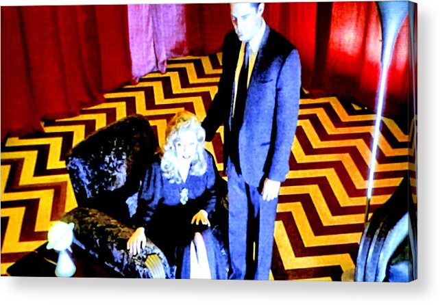 Laura Palmer Acrylic Print featuring the painting Fire Walk With Me by Ludzska