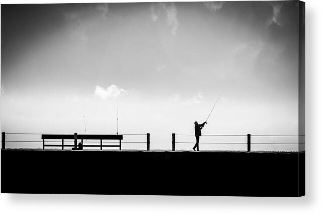 Fisherman Acrylic Print featuring the photograph Fisherman by David Downs