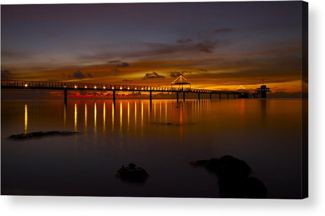 Guam Acrylic Print featuring the photograph Fisheye Pier by Brian Governale