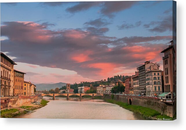 France Acrylic Print featuring the photograph Florence Italy Sunset by Avian Resources