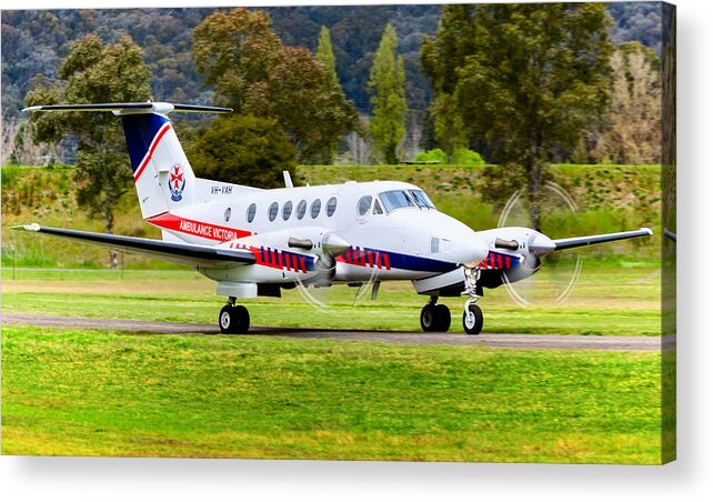 Beechcraft Acrylic Print featuring the photograph Full Power by Mark Lucey