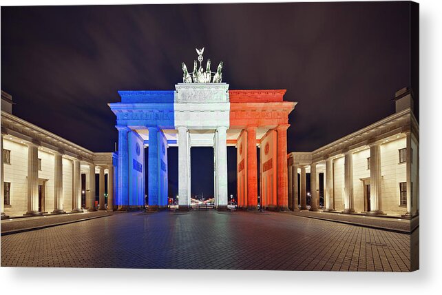 Berlin Acrylic Print featuring the photograph Global Reaction To Paris Terror Attacks by Ricowde