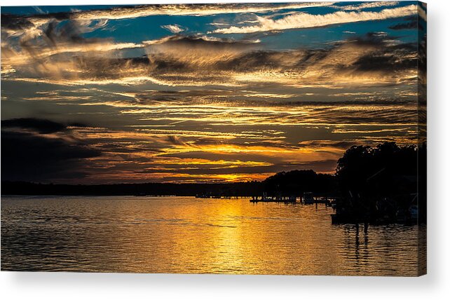 Sunset Acrylic Print featuring the photograph Golden Sunset by David Downs