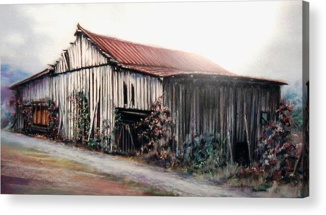 Nature Acrylic Print featuring the painting Grandaddy's Barn by Melodye Whitaker