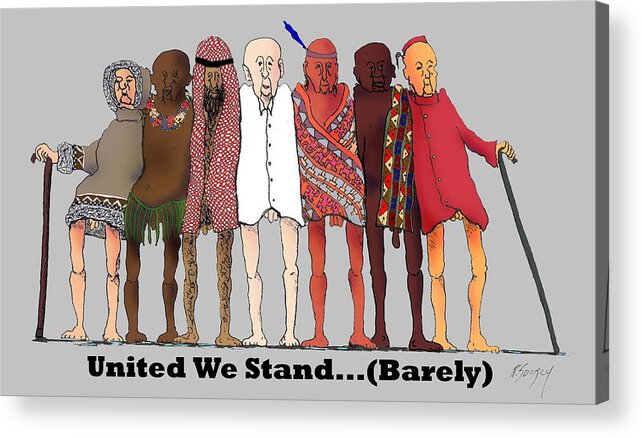  Acrylic Print featuring the drawing Nous Sommes Charlie by R Allen Swezey
