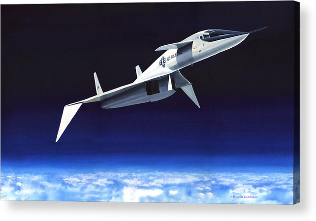 Aviation Acrylic Print featuring the painting High and Fast by Douglas Castleman