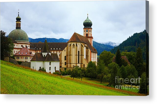 Overlooking Acrylic Print featuring the photograph Historic monastery in the Black Forest by Nick Biemans