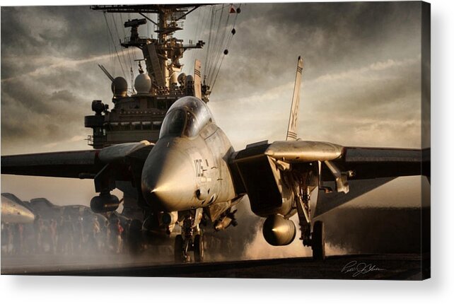 Aviation Acrylic Print featuring the digital art I Am Legend F-14 by Peter Chilelli