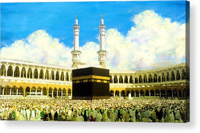 Caligraphy Acrylic Print featuring the painting Islamic Painting 006 by Catf