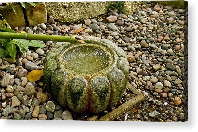 Garden Acrylic Print featuring the photograph Japanese Fountain 2 by Paul Anderson