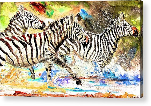 African Paintings Acrylic Print featuring the painting L 113 by Albert Lizah