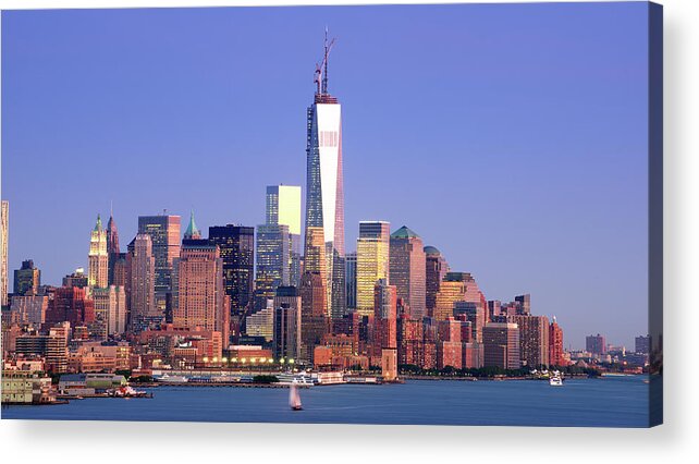 Lower Manhattan Acrylic Print featuring the photograph Lower Manhattan Skyline by Tony Shi Photography