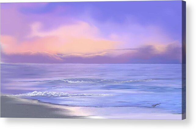 Seascape Acrylic Print featuring the digital art Morning sea breeze by Anthony Fishburne