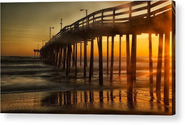 Pier Acrylic Print featuring the photograph Nags Head Fishing Pier by David Kay