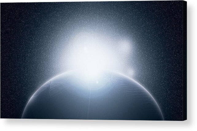 Moon Acrylic Print featuring the digital art New Moon by John Horrocks