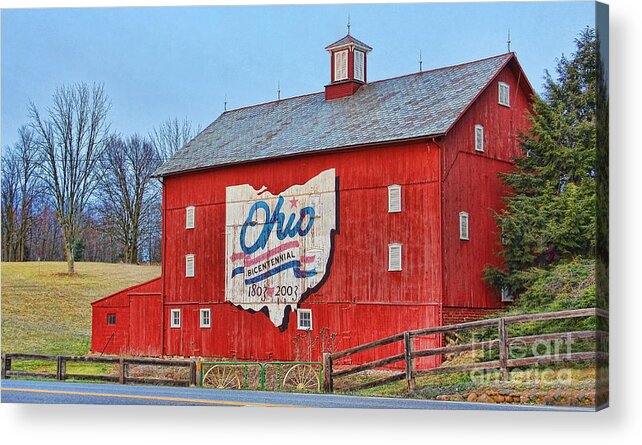 Red Barn Acrylic Print featuring the photograph Ohio Bicentennial Barn by Jack Schultz