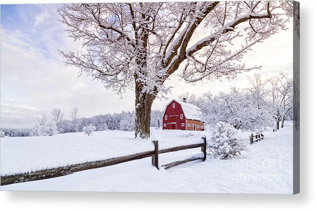 Etna Acrylic Print featuring the photograph One Winter Morning on the Farm by Edward Fielding