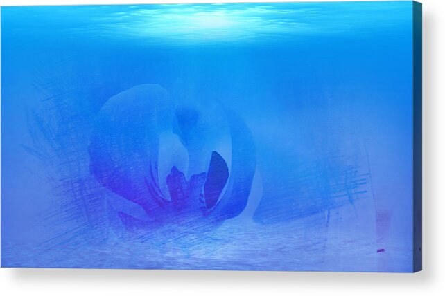Blue Acrylic Print featuring the digital art Blue Ocean by Xueyin Chen