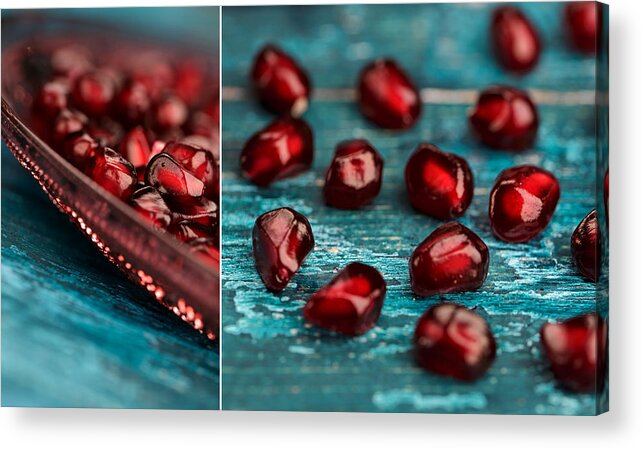Pomegranate Acrylic Print featuring the photograph Pomegranate Collage by Nailia Schwarz