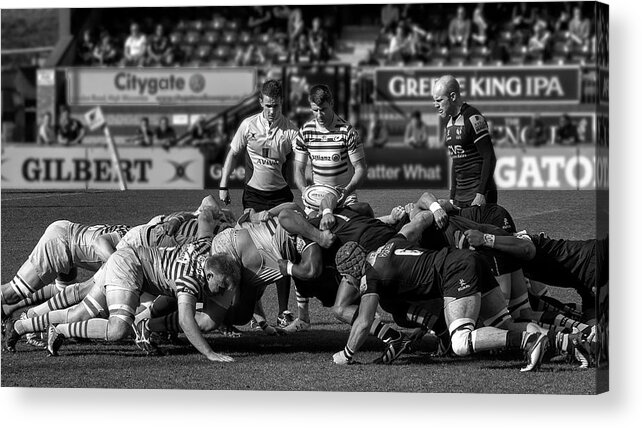 Rugby Acrylic Print featuring the photograph Power Demonstration ... by Peter Sticza