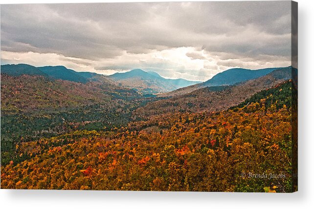 Brenda Acrylic Print featuring the photograph Presidential Range in Autumn Watercolor by Brenda Jacobs
