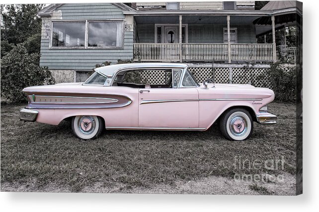 Car Acrylic Print featuring the photograph Pretty in Pink Ford Edsel by Edward Fielding