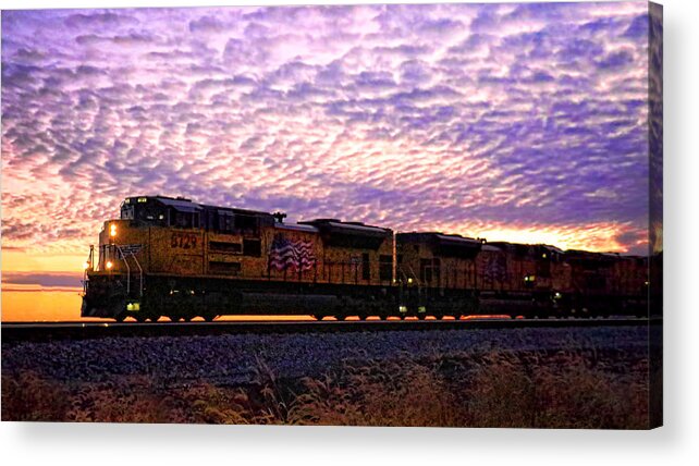 Train Acrylic Print featuring the photograph Rollin' around the bend by Jaki Miller