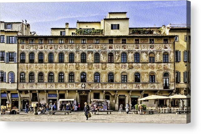 Architecture Acrylic Print featuring the photograph Shopping Day by Maria Coulson