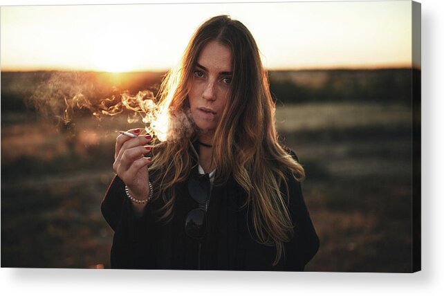 Cigarette Acrylic Print featuring the photograph Smoke by Andrey Yanko