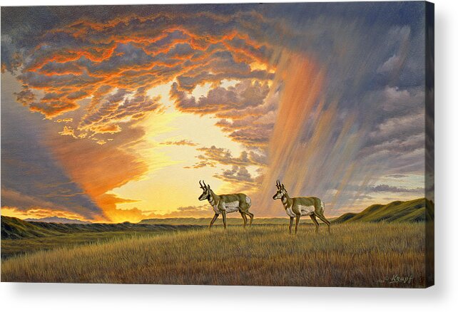 Wildlife Acrylic Print featuring the painting South of Lander by Paul Krapf