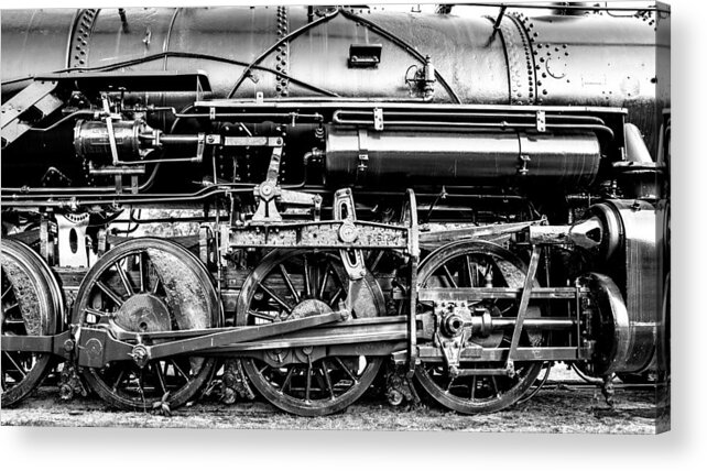Steam Locomotive Acrylic Print featuring the photograph Steam Engine Drive Train by Geoff Mckay