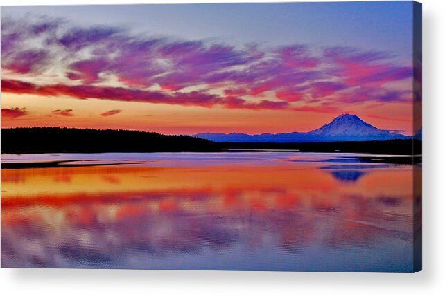 Gig Harbor Acrylic Print featuring the photograph Stillness Panorama by Benjamin Yeager