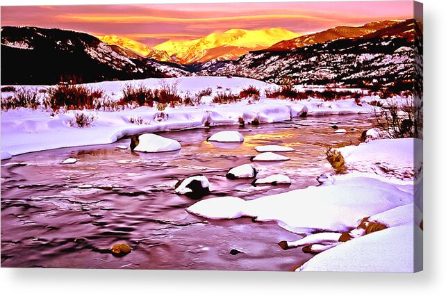 1st Cavalry Acrylic Print featuring the painting Sunrise on a Cold Day by Bob and Nadine Johnston