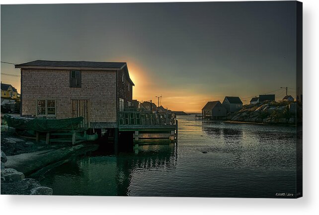 Peggy's Cove Acrylic Print featuring the photograph Sunset at Peggy's Cove II by Ken Morris