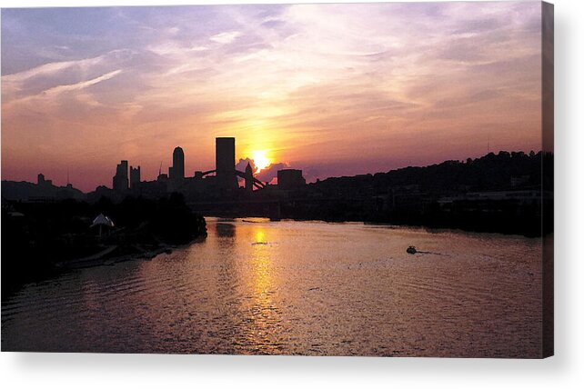 Sunset Acrylic Print featuring the photograph Sunset in Pittsburgh by Joyce Wasser