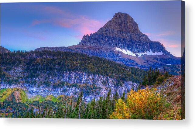 Brenda Jacobs Fine Art Acrylic Print featuring the photograph Sunset on Reynolds Mountain by Brenda Jacobs