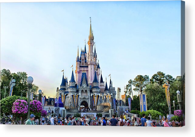 Magic Kingdom Acrylic Print featuring the photograph The Magic Kingdom Castle On A Beautiful Summer Day Horizontal by Thomas Woolworth