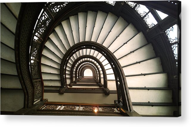 Kelly Acrylic Print featuring the photograph The Rookery Staircase LaSalle St Chicago Illinois by Kelly Hazel