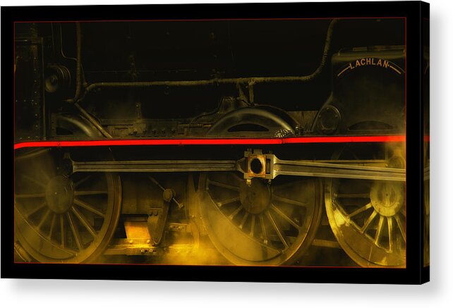 Trains Acrylic Print featuring the photograph Train wheels 01 by Kevin Chippindall