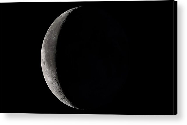 Moon Acrylic Print featuring the photograph Waning Crescent Moon by Nasa's Scientific Visualization Studio/science Photo Library