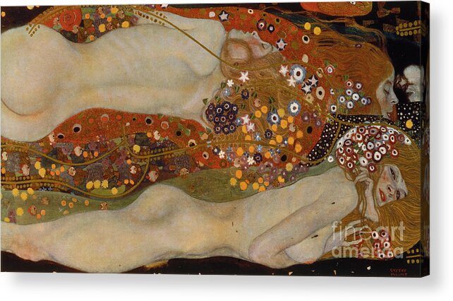 Gustav Klimt Acrylic Print featuring the painting Water Serpents II by Gustav Klimt